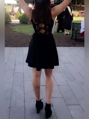 Black Lace-Back Women's Dress